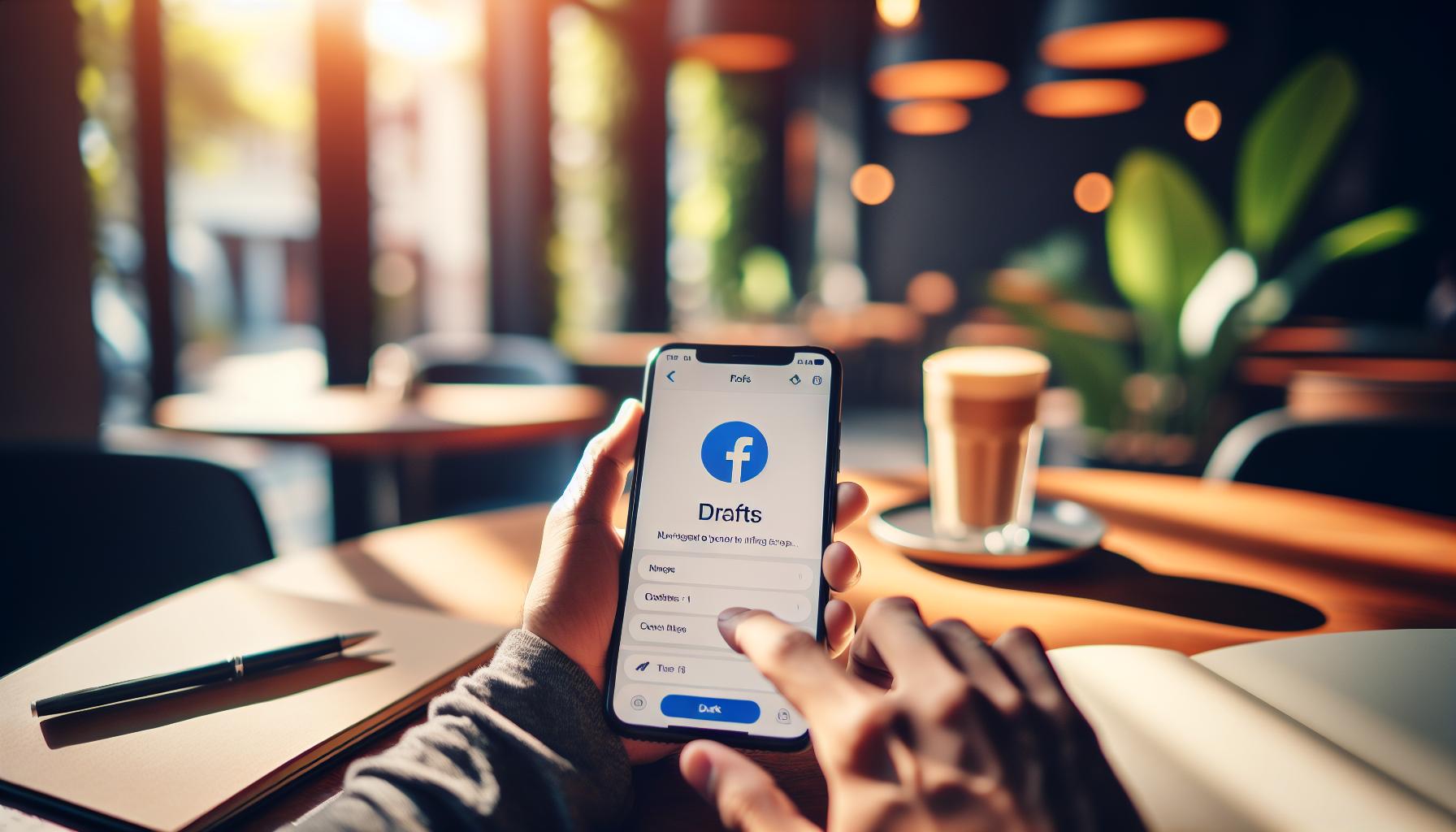 Navigating to Drafts in the Facebook App